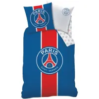 BrandMac PSG sengetøy - 100% bomull - Barnesengetøy 140x200 cm - Lyseblått fotballsengetøy