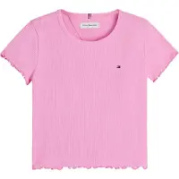 Tommy Hilfiger T-skjorte - Rib - Essential - Rosa Daisy - - 12 år (152) - T-skjorte