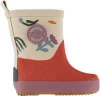 Mikk-Line Gummistøvler - Barfot - Retro Flower AOP - - 22 - Gummistøvler
