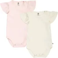 Müsli Bodyer k/e - Rib - Cozy Meg Frill - 2-pack - Tofu/Primær R - - 74 - Kortermet body