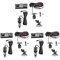 Semoic 3X 3 Camera Lens Car DVR 3-Channel Dash Cam HD 1080P Front and Rear Inside Dashcam Video Recorder Night Vision