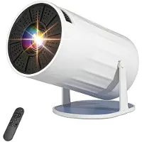 Kepptory Projector with 4K 1080P Portable TV Projector for Bedroom with WiFi 6 BT 5.2, Auto 180 Rotatable EU Plug