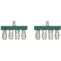Typecat 2X Air Compressor Splitter with 4 Couplers& 1/4Inch NPT Plug 1/4Inch NPT Air Fitting Coupler 4-Way Straight Air Manifold
