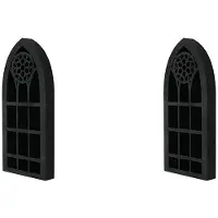 Exogio 2X Wall Mounted Floating Shelves Old Church Window Crystal Wall Shelf Wall Hanging Gothic Boho Black Essential Oil Shelf