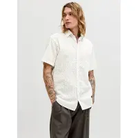 Jack & Jones Blasummer Linen Print Kortarmet Skjorte