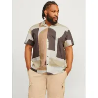 Jack & Jones Blacarnaby Print Resort Plus Size Kortarmet Skjorte