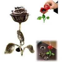 OIMG (Bronze, 1Set) Vintage rose røkelse brenner, roseformet holder, metall
