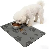 OIMG (Black-19.69x31.5inch, -) Absorberende silikon hundematte, vanntett potetrykk, for katter