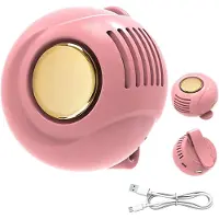 OIMG (Pink, -) Bærbar stille mini bladløs vifte – clip on for skjorte og midje, blå