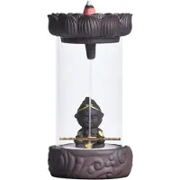 OIMG N/C keramisk røkelse holder med akryl hette Monkey King hjem ornament