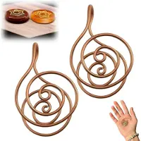 OIMG (No Gem, 2pcs) Kobber håndflate ring reiki spiral håndringer for meditasjon