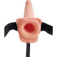 Fetish Fantasy SERIES - ADJUSTABLE HARNESS REALISTIC PENIS WITH BALLS SQUIRTING 19 CM