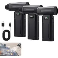 OIMG (3 set, -) Ultra kraftig 150.000 RPM portabel turbo vifte 5 gir mini blåser med LED display