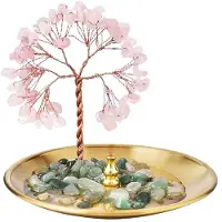Exogio Incense Holder for Sticks, Healing Crystal Stone Money Tree Incense Burner, Ash Catcher for Yoga and Home Decor