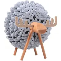 Semoic Sheep Shape Drink Coasters Cup Pads Insulated Round Cup Mats Home Office Table Decor Art Crafts Grey