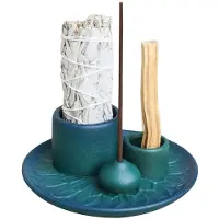 Semoic Sticks Holder, Multi-Purpose Handmade Incense Burner for Incense Sticks, Sage Holder for Burning, Ash Catcher Tray