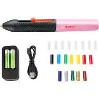 Bosch Trådløs varmlimstift Bosch Gluey Cupcake Pink inkl. varmlim pistol (rosa/svart, inkl. 20 limstifter)