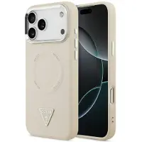 GUESS MagSafe-etui med trekantlogo for iPhone 17 Pro - Beige