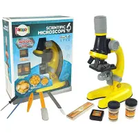 Leantoys Lean sportsmikroskop for vitenskapsmann Utdanningsgul 100x 400x 1200x
