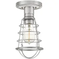 QUOIZEL Mixon taklampe med metallbur, børstet nikkel