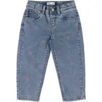 Name It Mini Jeans - NmfBella - Medium+ Blue Denim/Bow - - 5 år (110) - Jeans
