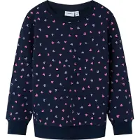 Name it Collegegenser - Noos - NmfDavina - Dark Sapphire/Heart - - 3 år (98) - Collegegenser