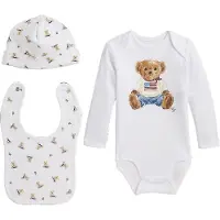 Ralph Lauren Gaveeske - Siklesmekke/Lue/Body I/e - Hvit/Blå - - 50 - Langermet Body