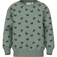 Name it Collegegenser - Noos - NmfDavina - Lily Pad/Sløyfe - - 4 år (104) - Collegegenser
