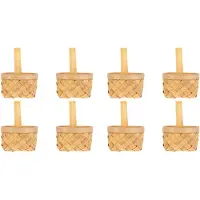 Semoic 8Pcs Woven Basket with Handle Wedding Flower Girl Basket Flower Candy Chocolate Gift Box Wedding Party Gift