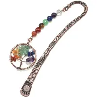 ISTOVO Chakra Crystal Bookmark Vintage Metal Tree Bookmarks for Women Student Teacher Graduation Christmas Gift