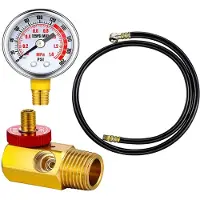 ISTOVO Air Tank Repair Kit Safety Valve, 0-200 PSI Pressure Gauge and 4 Feet Air Tank Hose Assembly Kit for Portable Carry Tank