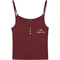 Superdry Athletics Essentials Button Ermeløs V-hals T-skjorte