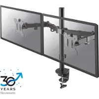 NeoMounts FPMA-D550D - Monteringssett - full bevegelse - for 2 LCD-skjermer - stål - svart - skjermstørrelse: 10-32 - klemmemonterbar, malje, skrivebordsmonterbar