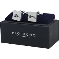 Profuomo Mansjettknapper Herr & Fru Sølvfarget