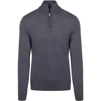 KING Essentials King Essentias "Michae" Haf-Zip Genser Merino Grå Antrasitt Størrese
