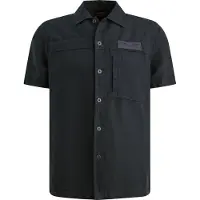 PME Legend Kortermet Skjorte Cotton Linen Marineblå Blå Mørkeblå Størrelse