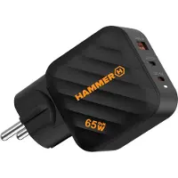 Hammer 65w Usb-a-og Usb-c-vegglader