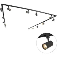 QAZQA Smart 1-fase skinnesystem inkl. 14 Wifi GU10 svart - Iconic Jeana