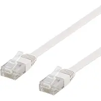 Deltaco U/UTP Cat6 flat patchkabel, 3m, hvit