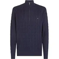 Tommy Hilfiger Toy Hilfiger kabelstrikket genser ed halvglidelås i arineblå Blå ørkeblå Størrelse