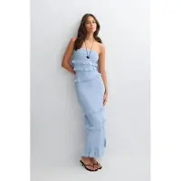 Gina Tricot - Knitted dress - Strikkekjoler - Blå - L - Dame