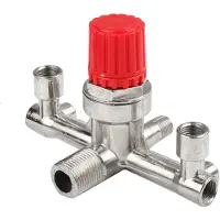Exogio Air Tube Double Outlet Metal Valve Pressure Nonadjustable Fitting Accessory