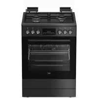 Beko FBM6232A, Frittstående komfyr, Svart, Rotasjon, Berøringskontroll, Front, Metall, Emalje