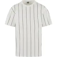 Urban Classics Printed Pinstripe T-skjorte hvit