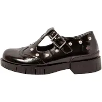 Art for woman. 11834S201003_001 1834S Leather Oxford Shoes black (42), Flat, 1 to 3 cm, Buckle, Casual