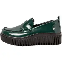Art for woman. 1153014WS003_0G3 Leather moccasins 1530 green (42), 3 to 5 cm, None, Casual