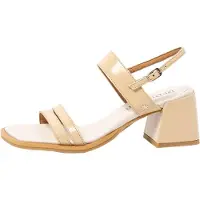 Art for woman. 1201011KH003_082 Leather sandals 2010 Verona beige (41), 5 to 8 cm, Buckle, Casual, Classic