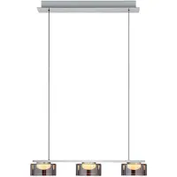 HELL LED-hengelampe Dune, nikkel/krom, lengde 70 cm, metall, 3-armet.