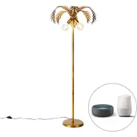 QAZQA Smart gulvlampe gull 156 cm inkl. 2 Wifi G95 - Botanica