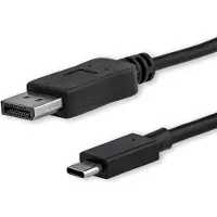 StarTech.com StarTech 3ft/1m USB C to DisplayPort 1.2 Cable 4K 60Hz, USB-C to DisplayPort Adapter Cable HBR2, USB Type-C DP Alt Mode to DP Monitor Video Cable, Compatible with Thunderbolt 3, Black - USB-C Male to